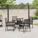 Garden Dining Set 5 pcs Black Poly rattan 3334952
