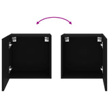 TV Wall Cabinets 2 pcs Black 40.5x30x40 cm Engineered Wood 836899