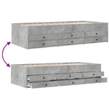 Daybed with Drawers without Mattress Concrete Grey 90x200 cm 3280877