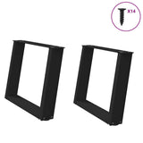 Coffee Table Legs U-Shaped 2 pcs Black 60x cm Steel 4012768