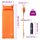 Self Inflating Camping Mattress with Pillow 1-Person Orange 4007129