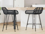 Bar Chair 2 pcs 55 x 52 x 105 cm Rattan and Iron 42011555