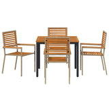 Garden Dining Set 5 pcs Beige and Brown Poly Rattan 3365495