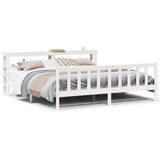 Bed Frame without Mattress White 180x200 cm Super King Solid Wood Pine 3305768