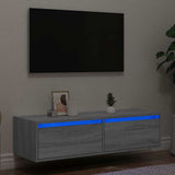 TV Cabinet with LED Lights Grey Sonoma 100X35.5x25 cm 860243