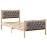 Bed Frame with Headboard Taupe 90 x 200 cm Solid Pine Wood 878427