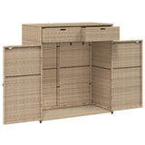 Garden Storage Cabinet Beige 105x55x113 cm Poly Rattan 365566