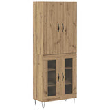 Highboard 2 pcs Artisan Oak Engineered Wood and Glass 3403166