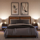Wall-mounted Bedside Cabinets with LED Lights 2 pcs Brown Oak 3307974