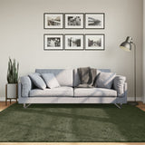 Rug HUARTE Short Pile Soft and Washable Forest Green 200x200 cm 375099