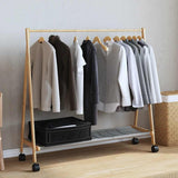 Clothes Rack with Shelves and Wheels 106x34x106,5 cm Bamboo 4008905