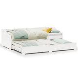 Daybed with Trundle without Mattress IRUN White 90x200 cm 42000162