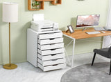 Seven-Drawer Filing Cabinet, with Wheels - White T3398P330433