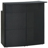 5 Piece Garden Bar Set with Cushions Poly Rattan Black 3095423