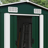 47032 Garden Shed Green 257x779x181 cm Galvanised steel