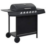 Gas BBQ Grill with 6 Cooking Zones Steel Black 44282