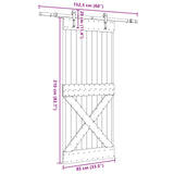 Sliding Door NARVIK Natural and Black 85 x 210 cm 3445385