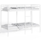 Bunk Bed without Mattress White 75x190 cm Small Single Steel 42000326