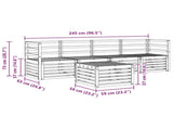 Outdoor Sofa Set 5 pcs White Solid Acacia Wood 3391334