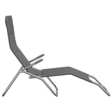 Folding Sun Loungers 2 pcs Grey Textilene&Powder-coated Steel 360171