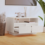 TV Cabinet White 60x35x37 cm Solid Wood Pine 813426