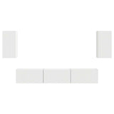 TV Cabinet Set Wall-mounted 5 pcs White Engineered Wood 3409069