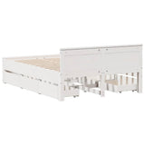Bed Frame without Mattress with Headboard White 140x190 cm Solid Wood Pine 3308778