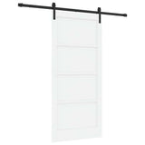 Sliding Door White and Black 93 x 202 cm Solid Pine Wood 3333207