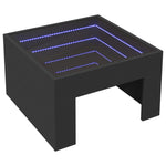 ZNTS Coffee Table with Infinity LED Black 50x50x30 cm 847603