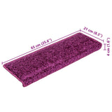 Stair Mats 10 pcs 65x21x4 cm Violet Rectangular Edge 149825
