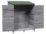 Garden Shed with Roof Grey 106 x 56 x 176.5 cm Solid Fir Wood 42033466