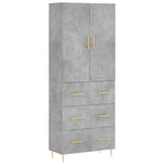 Highboard Concrete Grey 69.5x34x180 cm Engineered Wood 3195839