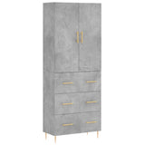 Highboard Concrete Grey 69.5x34x180 cm Engineered Wood 3195839