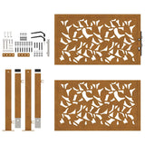 Garden Gate 100x100 cm Weathering Steel Leaf Design 4100964
