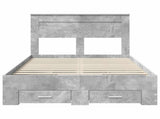 Bed Frame Concrete Grey 120 x 200 cm Engineered Wood 3410014