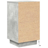 Bedside Cabinet with LED Lights Concrete Grey 38x34x65 cm 861304