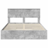 Storage Bed Concrete Grey 135 x 190 cm Engineered Wood 3410808