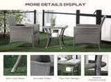 3 Pieces Rattan Bistro Set, Wicker Garden Furniture Set with 2-Tier Coffee Table and Chairs, T3398P313580