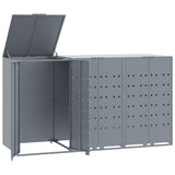 Wheelie Bin Storage for 3 Bins Grey 207x79x117 cm Steel 3279988