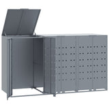 Wheelie Bin Storage for 3 Bins Grey 207x79x117 cm Steel 3279988