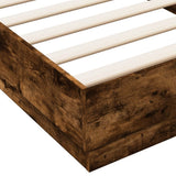 Bed Frame without Mattress with LED Lights Smoked Oak 90x200 cm 839515