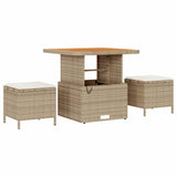 Garden Dining Set Beige Poly Rattan 42007913