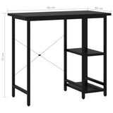 Computer Desk Black 80x40x72 cm MDF and Metal 20554
