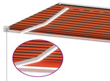 Manual Retractable Awning with LED 300x250 cm Orange and Brown 3069505