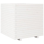 ZNTS Garden Planter White 70x70x72 cm Solid Wood Pine 3282620