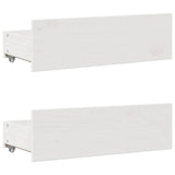 Bed Frame without Mattress with Drawers White 140x190 cm Solid Wood Pine 3308817