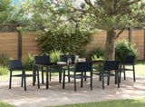 Garden Dining Set 7 pcs Black Powder-Coated Steel 3379154