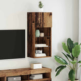 Wall-mounted TV Cabinet with LED Old Wood 40.5 x 30 x 90 cm 882954