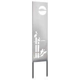 Garden Privacy Screen Silver 32 x 140 cm Stainless steel 876249
