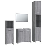 ZNTS 4 Piece Bathroom Furniture Set Grey Sonoma Engineered Wood 3154404